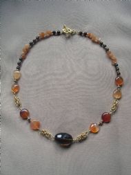 Smokey Quartz and Carnelian Necklace